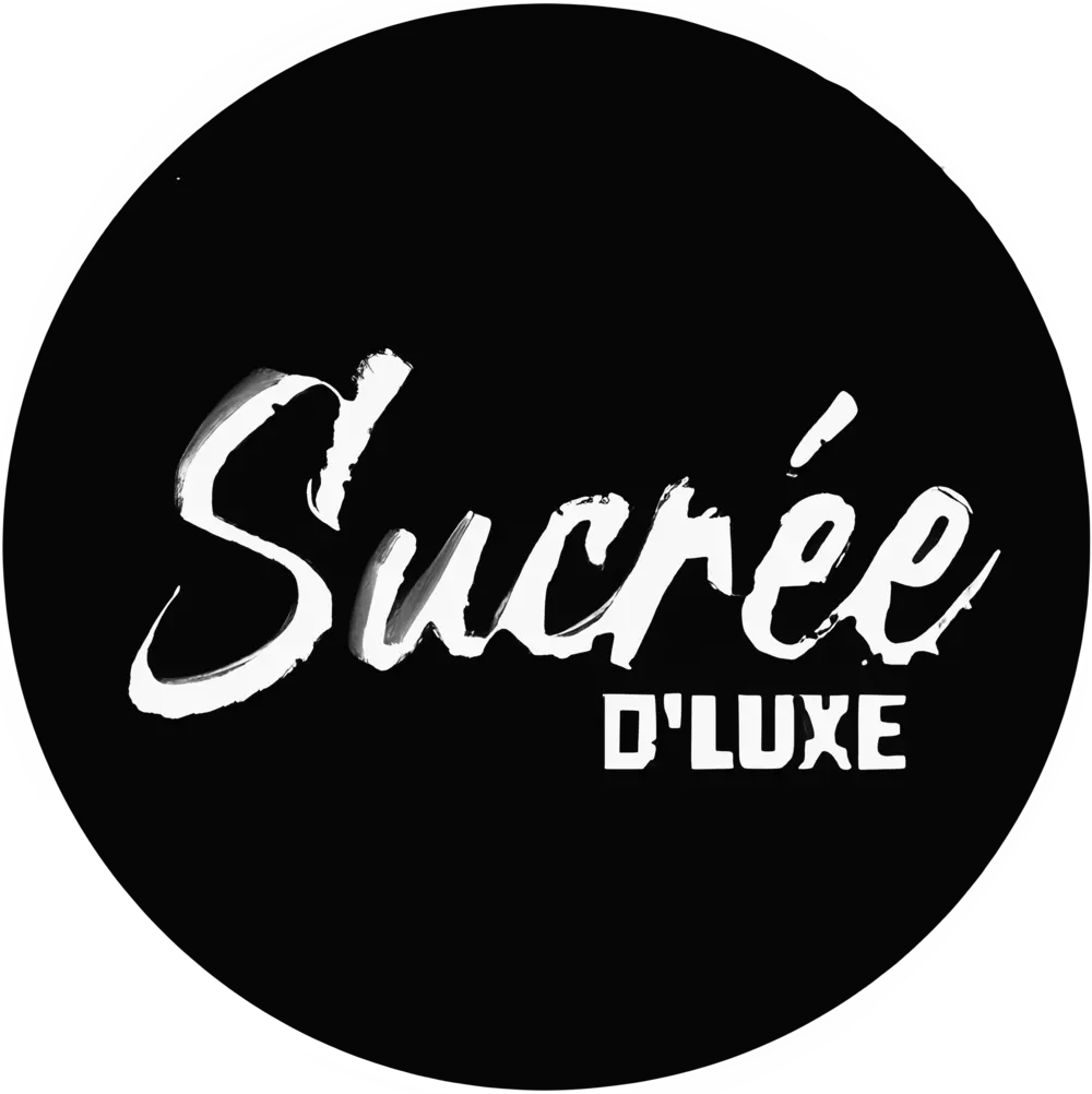 Interior Design - Logo of Sucree D'luxe featuring stylized text on a black background. Dexign Matter Studio